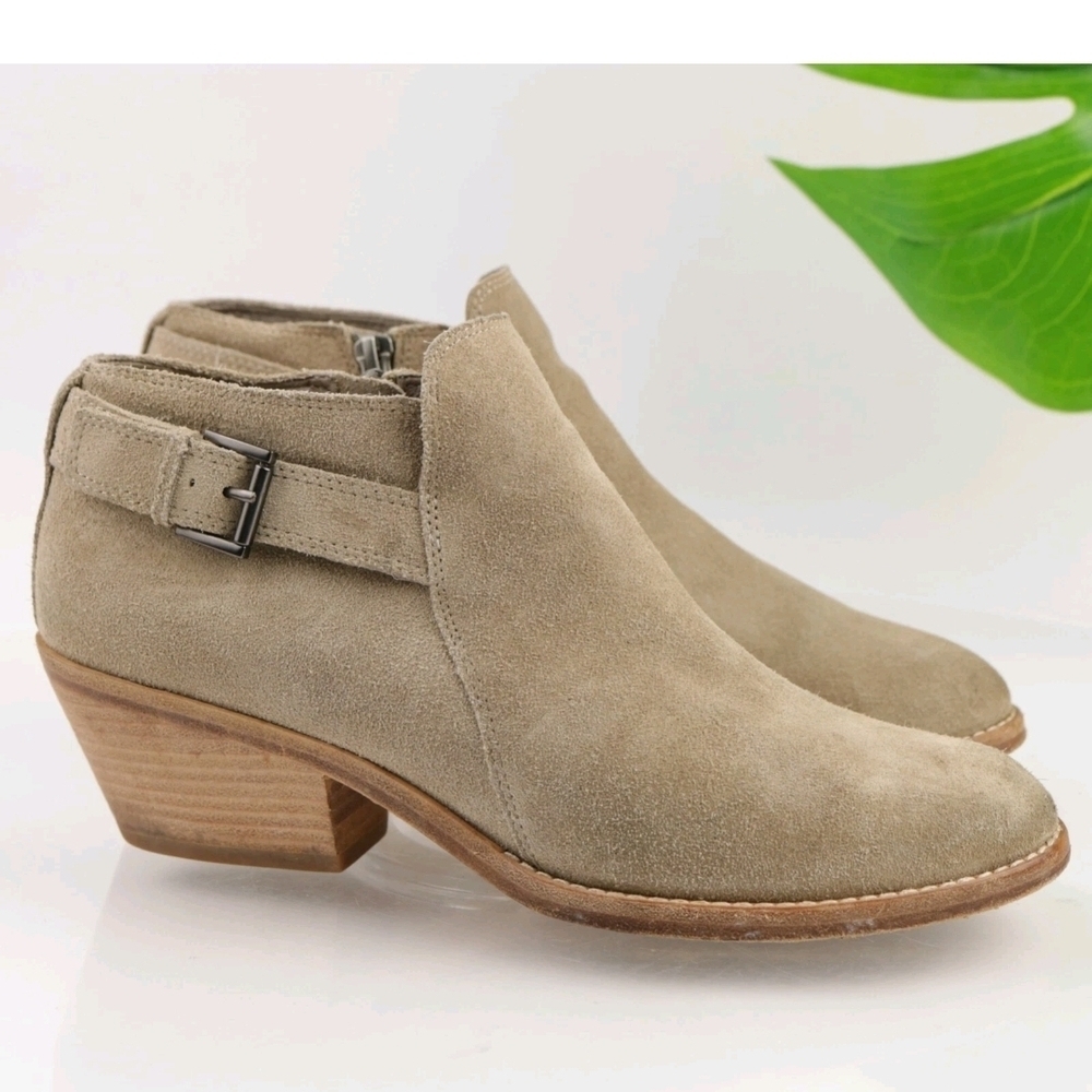 Eileen Fisher Taupe Suede Ankle Booties